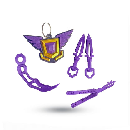 Zestaw Fana Rivals 5w1 - Keyrambit, Keylisong, Keynais, Brelok Nemezis