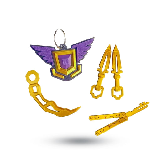 Zestaw Fana Rivals 5w1 - Keyrambit, Keylisong, Keynais, Brelok Nemezis